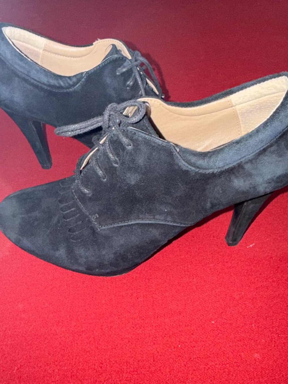 Adrienne Vittadini Black Suede Boots with Tassle